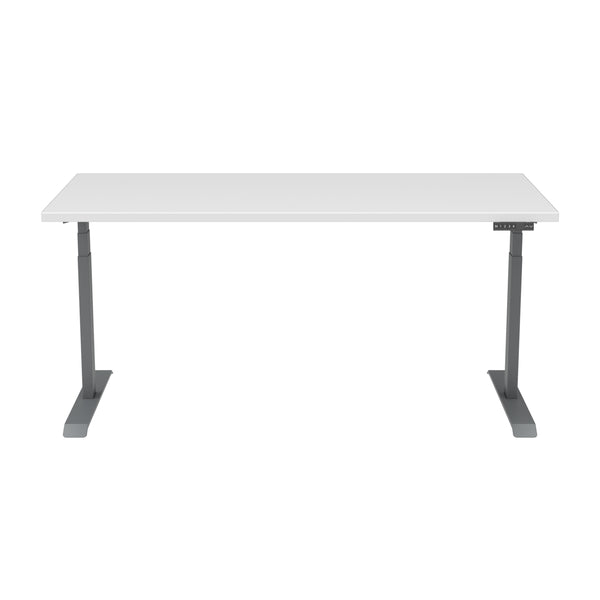 Braeden Top in White with Height Adjustable Base in Gray