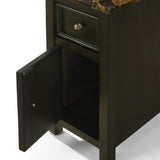 New Classic Furniture Samson End Table with Drwr Espresso with Faux Marble Top T082-23-ESPMB