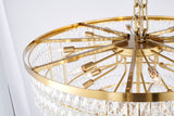 Bethel Gold Chandelier in Metal & Crystal