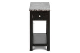 New Classic Furniture Noah End Table With Drawer Black with Faux Marble Top T13-23-BLKMB