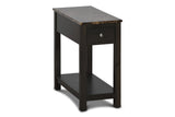 Noah End Table With Drawer Espresso with Faux Marble Top