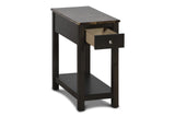 New Classic Furniture Noah End Table With Drawer Espresso with Faux Marble Top T13-23-ESPMB