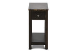 New Classic Furniture Noah End Table With Drawer Espresso with Faux Marble Top T13-23-ESPMB