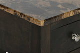 New Classic Furniture Noah End Table With Drawer Espresso with Faux Marble Top T13-23-ESPMB