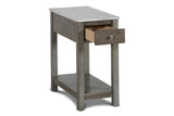 New Classic Furniture Noah End Table With Drawer Gray with Faux Marble Top T13-23-GRYMB