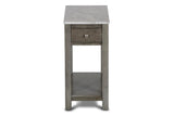 New Classic Furniture Noah End Table With Drawer Gray with Faux Marble Top T13-23-GRYMB