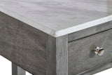 New Classic Furniture Noah End Table With Drawer Gray with Faux Marble Top T13-23-GRYMB