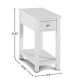 New Classic Furniture Noah End Table With Drawer White T13-23-WHT