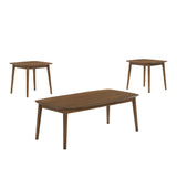 Felix Coffee Table & 2 End Table Set Natural Walnut