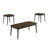 Felix Coffee Table & 2 End Table Set Dark Walnut