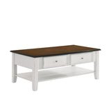 Evander Coffee Table With Drawer Two Tone Creme/Brown