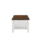 New Classic Furniture Evander Coffee Table With Drawer Two Tone Creme/Brown T381F-10