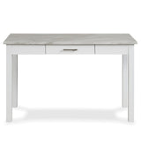 New Classic Furniture Celeste Desk W With Hite/Gray Faux Marble Top White Base T400W-90