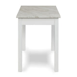 New Classic Furniture Celeste Desk W With Hite/Gray Faux Marble Top White Base T400W-90
