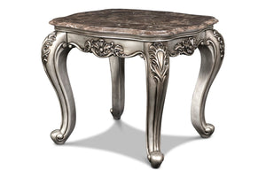 New Classic Furniture Marguerite End Table with Black Marbled Top T524-20