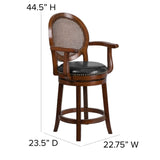 English Elm EE2521 Transitional Wood Swivel Counter Stool Expresso EEV-16223