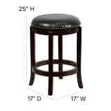 English Elm EE2527 Transitional Backless Wood Swivel Counter Stool Cappuccino EEV-16230