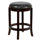 EE2527 Transitional Backless Wood Swivel Counter Stool [Single Unit]