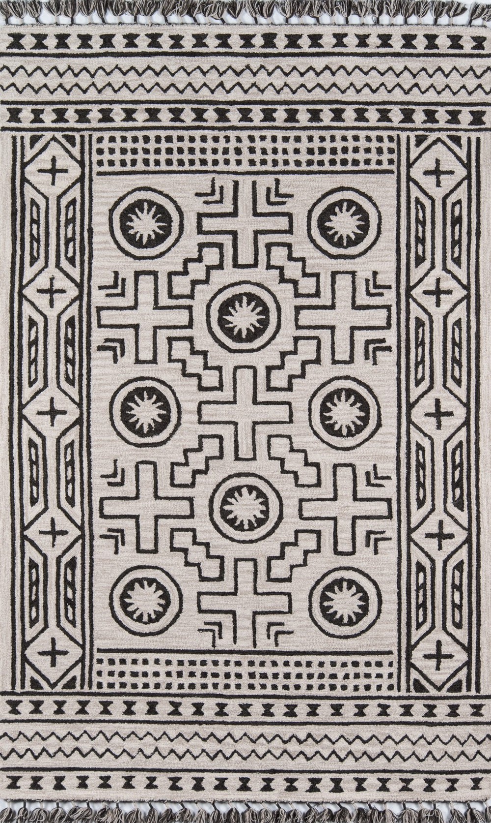 Momeni Tahoe TA-02 Hand Tufted Transitional Southwestern Indoor Area Rug Linen 9' x 12' TAHOETA-02LIN90C0