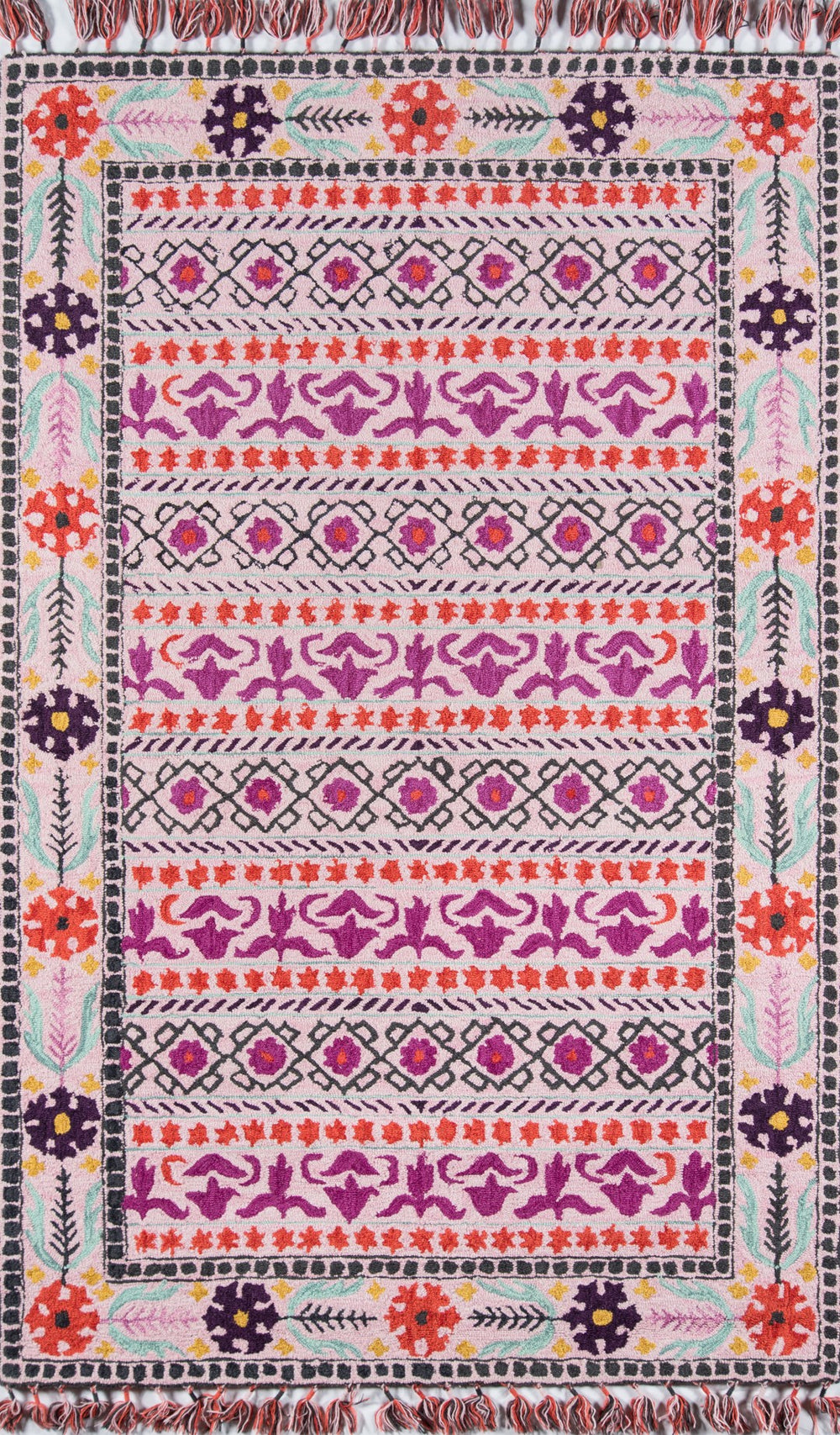 Momeni Tahoe TA-07 Hand Tufted Transitional Tribal Indoor Area Rug Pink 9' x 12' TAHOETA-07PNK90C0