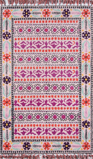 Momeni Tahoe TA-07 Hand Tufted Transitional Tribal Indoor Area Rug Pink 9' x 12' TAHOETA-07PNK90C0