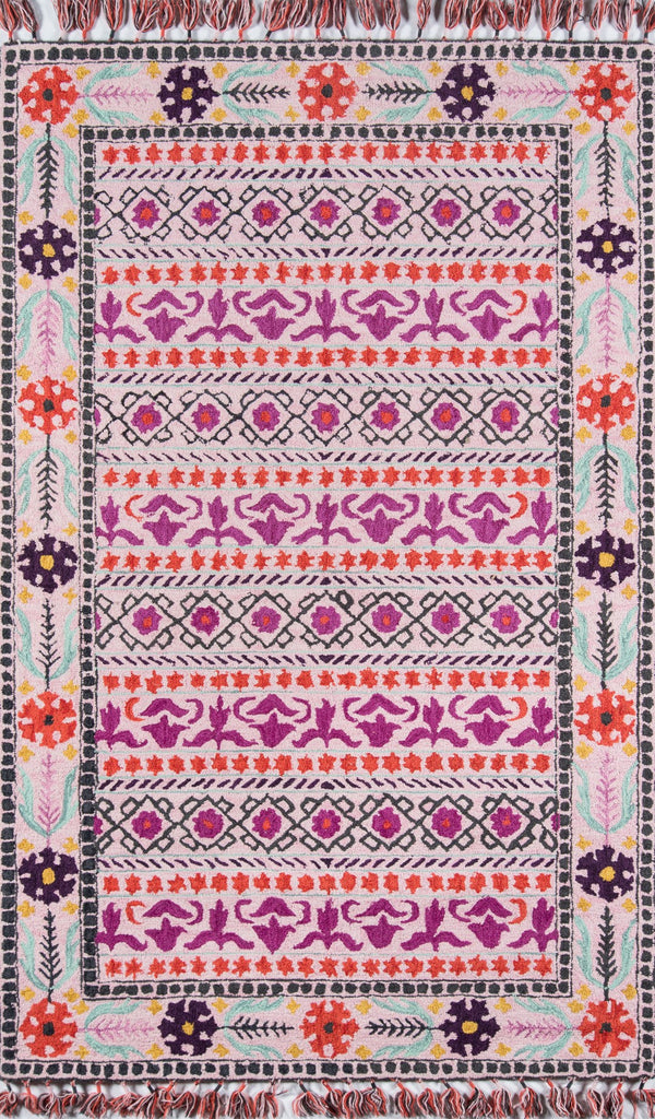 Momeni Tahoe TA-07 Hand Tufted Transitional Tribal Indoor Area Rug Pink 9' x 12' TAHOETA-07PNK90C0