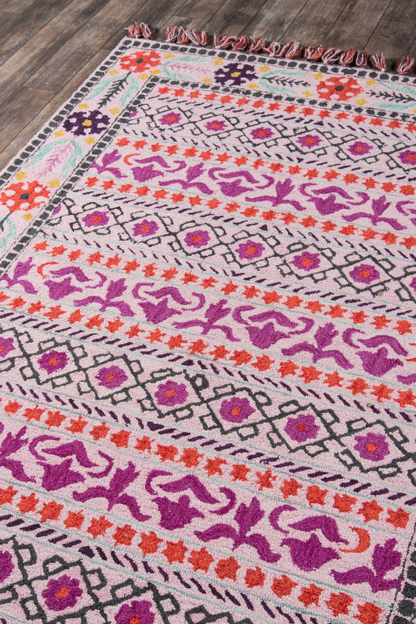 Momeni Tahoe TA-07 Hand Tufted Transitional Tribal Indoor Area Rug Pink 9' x 12' TAHOETA-07PNK90C0
