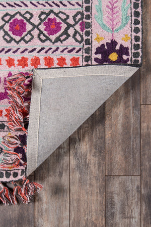 Momeni Tahoe TA-07 Hand Tufted Transitional Tribal Indoor Area Rug Pink 9' x 12' TAHOETA-07PNK90C0