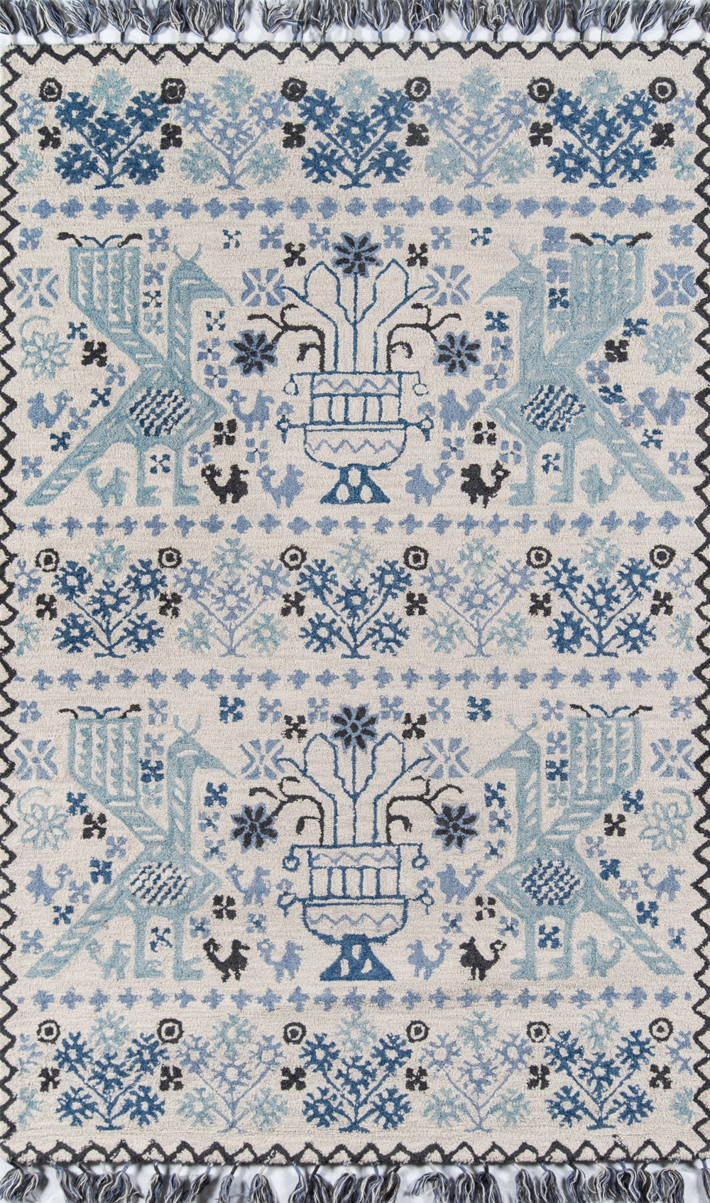 Momeni Tahoe TA-09 Hand Tufted Transitional Tribal Indoor Area Rug Blue 9' x 12' TAHOETA-09BLU90C0