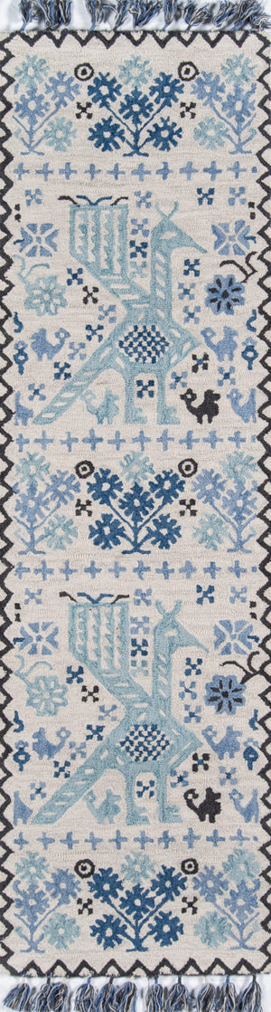 Momeni Tahoe TA-09 Hand Tufted Transitional Tribal Indoor Area Rug Blue 9' x 12' TAHOETA-09BLU90C0