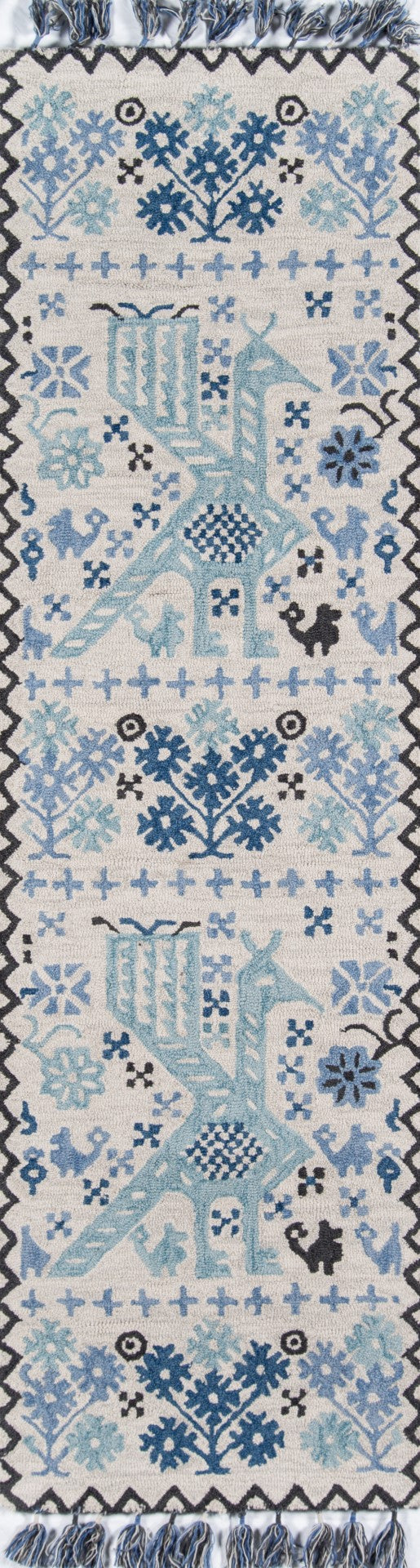 Momeni Tahoe TA-09 Hand Tufted Transitional Tribal Indoor Area Rug Blue 9' x 12' TAHOETA-09BLU90C0