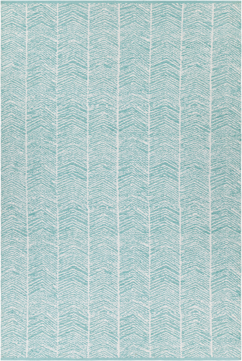 Chandra Rugs Tanya 100% Cotton Hand-Woven Flatweave Cotton Rug Teal/White 9' x 13'