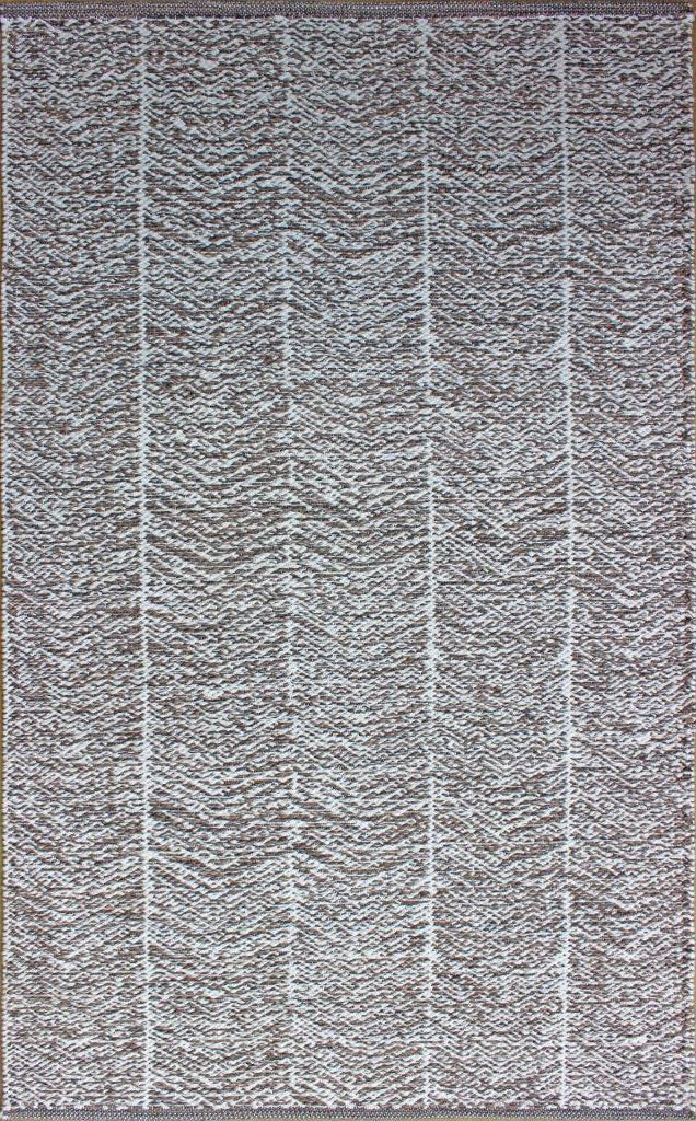 Chandra Rugs Tanya 100% Cotton Hand-Woven Flatweave Cotton Rug Brown/White 9' x 13'