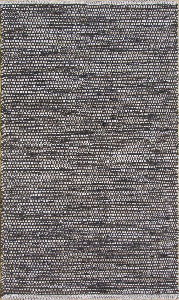 Chandra Rugs Tanya 100% Cotton Hand-Woven Flatweave Cotton Rug Black/Beige 9' x 13'
