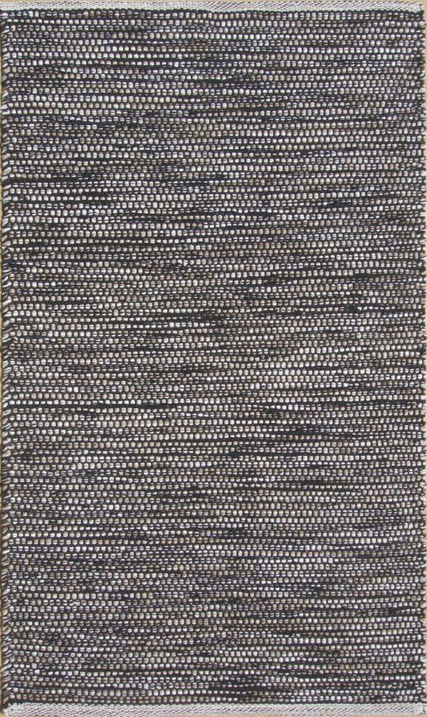 Chandra Rugs Tanya 100% Cotton Hand-Woven Flatweave Cotton Rug Black/Beige 9' x 13'