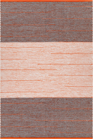 Chandra Rugs Tanya 100% Cotton Hand-Woven Flatweave Cotton Rug Orange/Black 9' x 13'