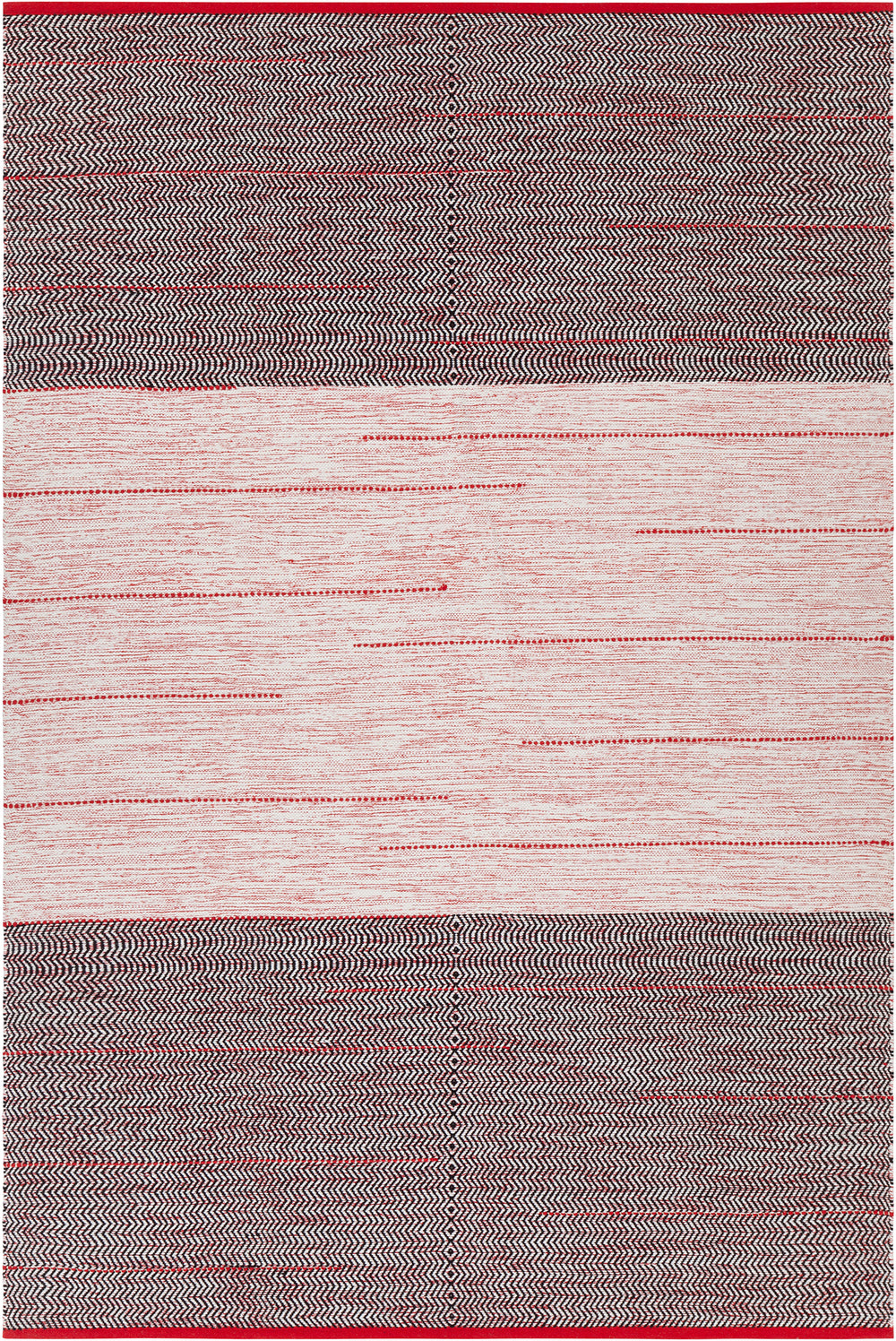 Chandra Rugs Tanya 100% Cotton Hand-Woven Flatweave Cotton Rug Red/Black 9' x 13'