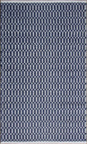 Chandra Rugs Tanya 100% Cotton Hand-Woven Flatweave Cotton Rug Navy/White 9' x 13'