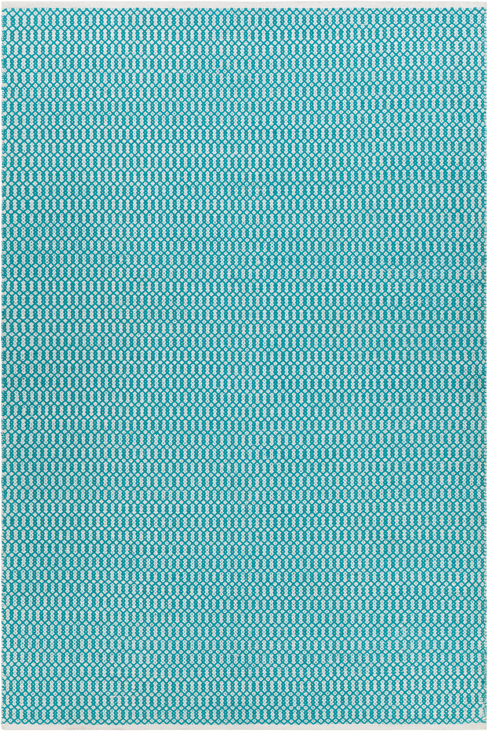 Chandra Rugs Tanya 100% Cotton Hand-Woven Flatweave Cotton Rug Teal/White 9' x 13'