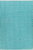 Chandra Rugs Tanya 100% Cotton Hand-Woven Flatweave Cotton Rug Teal/White 9' x 13'