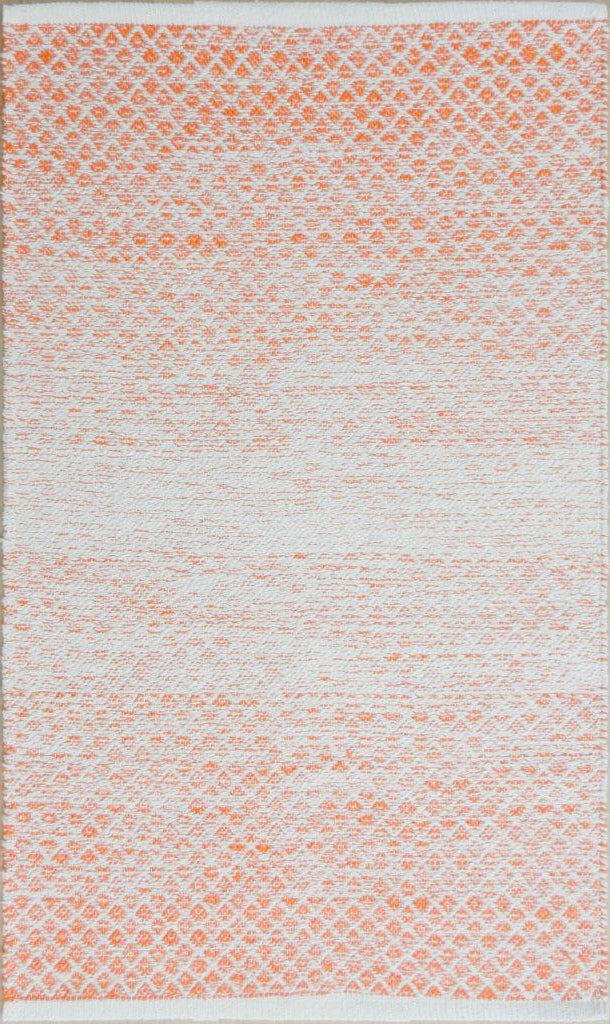 Chandra Rugs Tanya 100% Cotton Hand-Woven Flatweave Cotton Rug Orange/White 9' x 13'