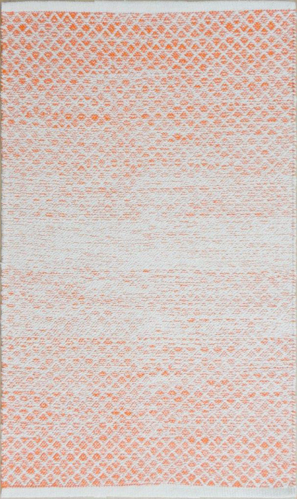 Chandra Rugs Tanya 100% Cotton Hand-Woven Flatweave Cotton Rug Orange/White 9' x 13'