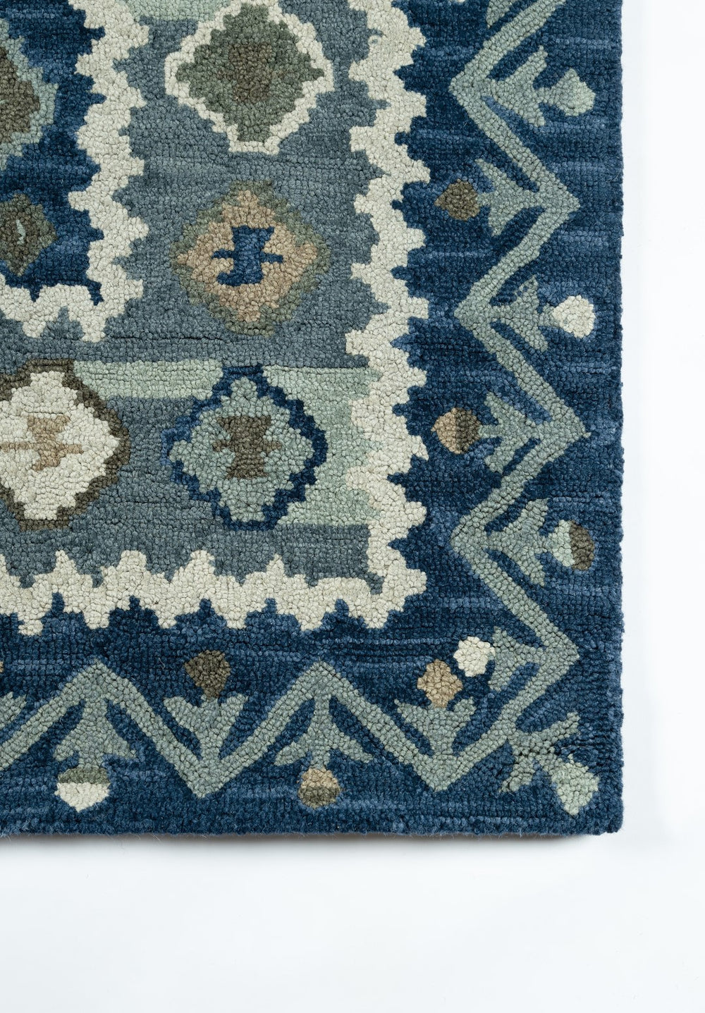 Momeni Tangier TAN-1 Hand Tufted Traditional Oriental Indoor Area Rug Blue 9'6" x 13'6" TANGITAN-1BLU96D6
