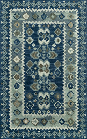 Momeni Tangier TAN-1 Hand Tufted Traditional Oriental Indoor Area Rug Blue 9'6" x 13'6" TANGITAN-1BLU96D6