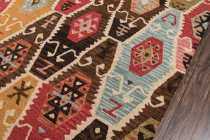 Momeni Tangier TAN-2 Hand Tufted Transitional Geometric Indoor Area Rug Multi 9'6" x 13'6" TANGITAN-2MTI96D6