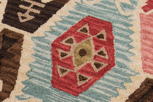 Momeni Tangier TAN-2 Hand Tufted Transitional Geometric Indoor Area Rug Multi 9'6" x 13'6" TANGITAN-2MTI96D6