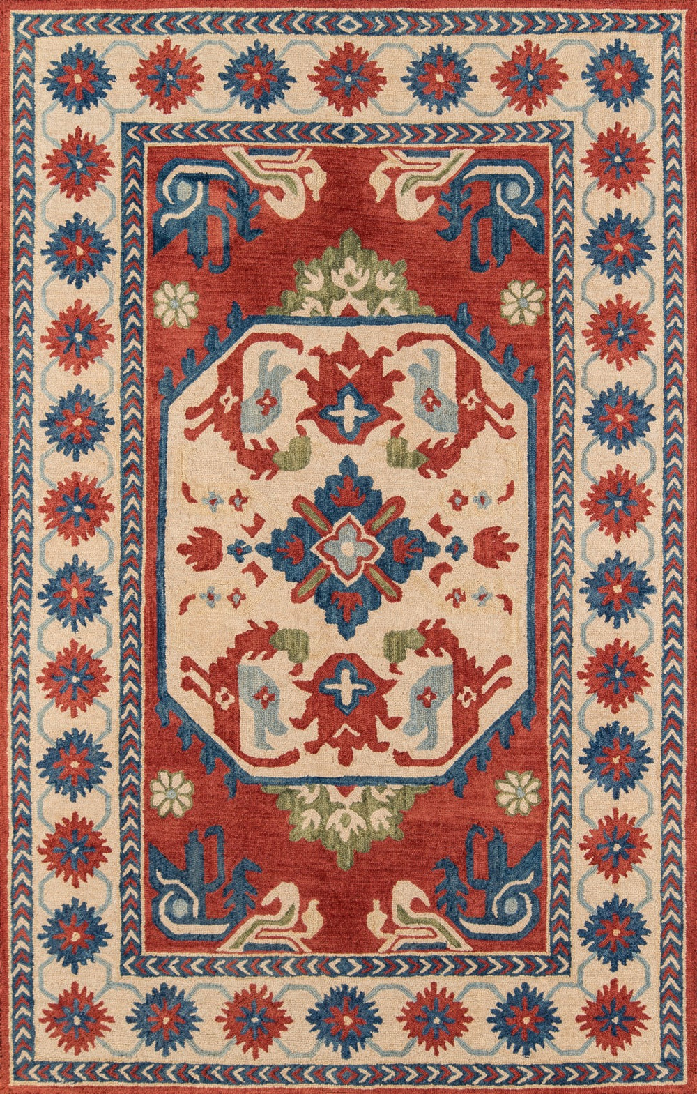 Momeni Tangier TAN-4 Hand Tufted Traditional Oriental Indoor Area Rug Ivory 9'6" x 13'6" TANGITAN-4IVY96D6