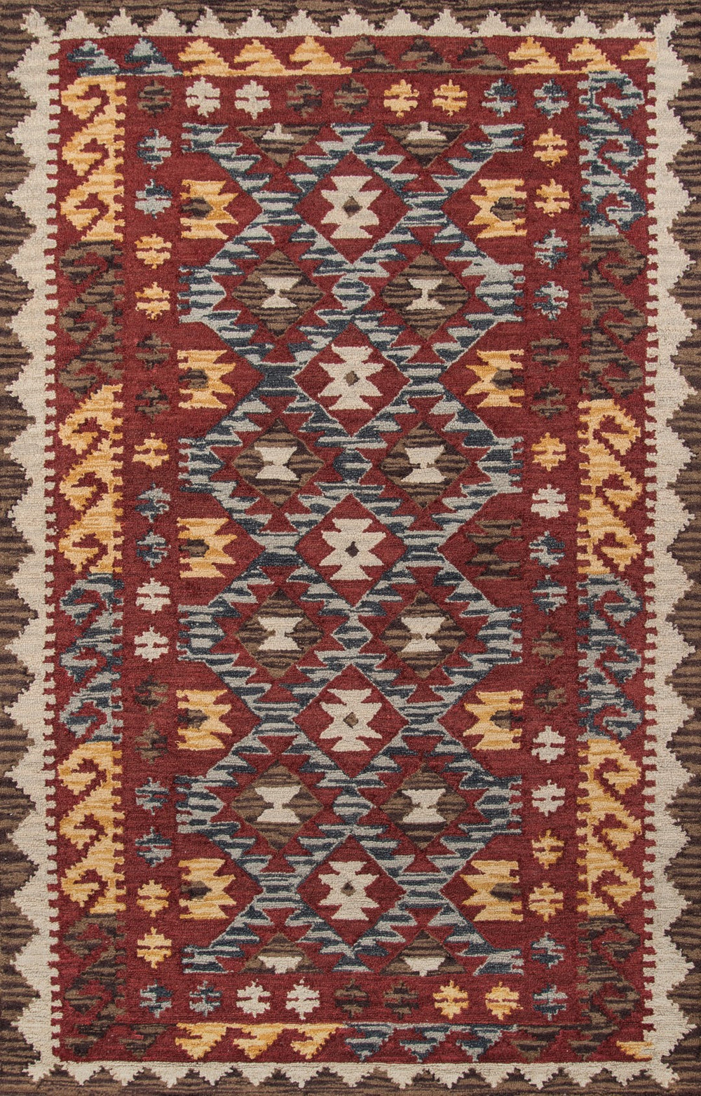 Momeni Tangier TAN-7 Hand Tufted Casual Geometric Indoor Area Rug Red 9'6" x 13'6" TANGITAN-7RED96D6