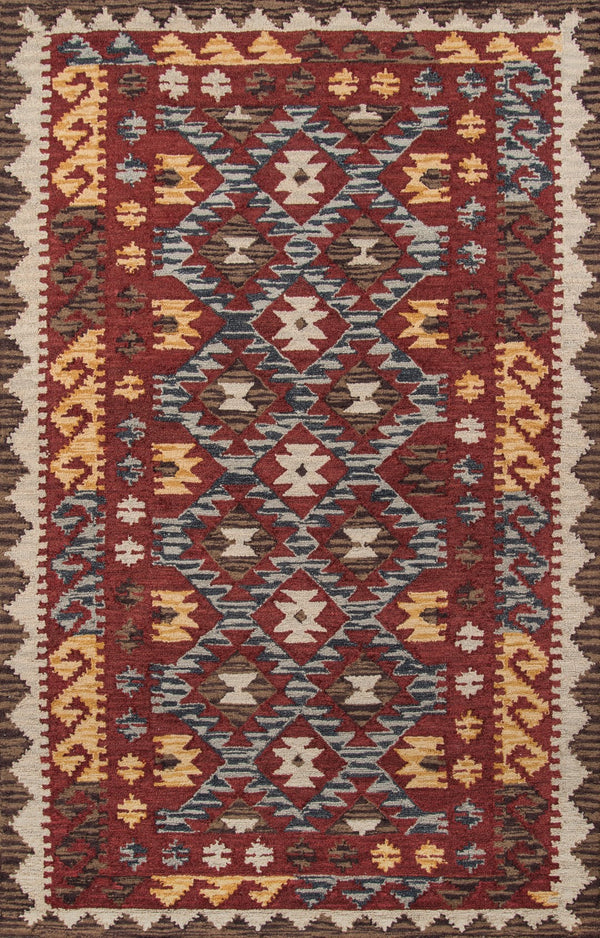 Momeni Tangier TAN-7 Hand Tufted Casual Geometric Indoor Area Rug Red 9'6" x 13'6" TANGITAN-7RED96D6