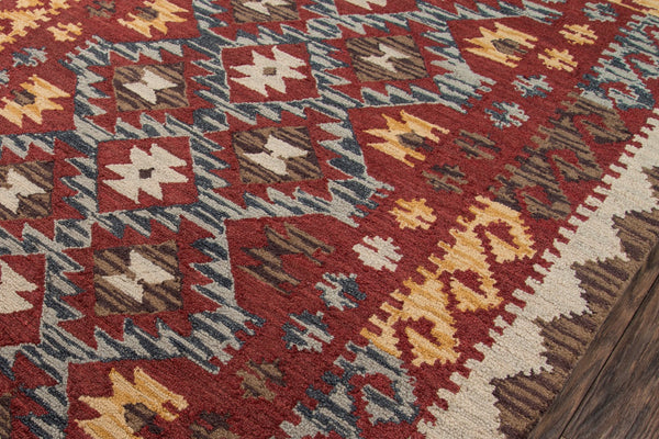 Momeni Tangier TAN-7 Hand Tufted Casual Geometric Indoor Area Rug Red 9'6" x 13'6" TANGITAN-7RED96D6